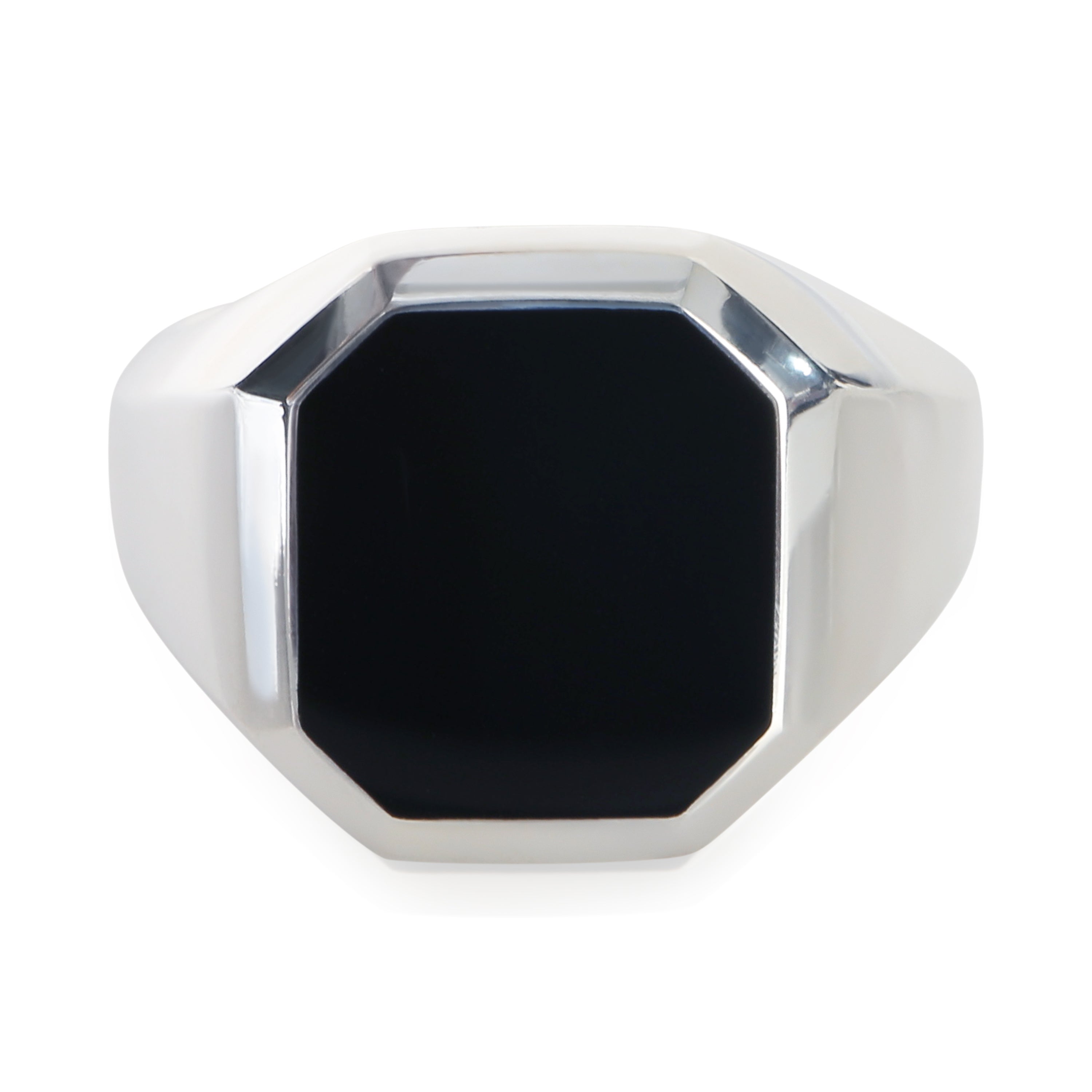 David Yurman Sterling Silver Onyx Streamline Signet Ring fv