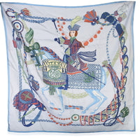 Hermès Bleu Ciel Silk Le Timbalier Scarf 90 id