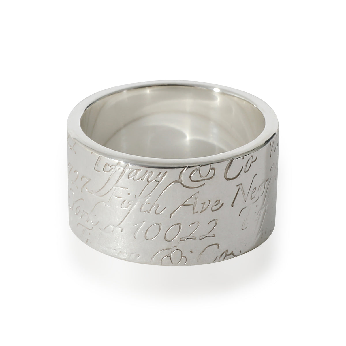 Tiffany & Co. Sterling Silver  Wide Notes Ring