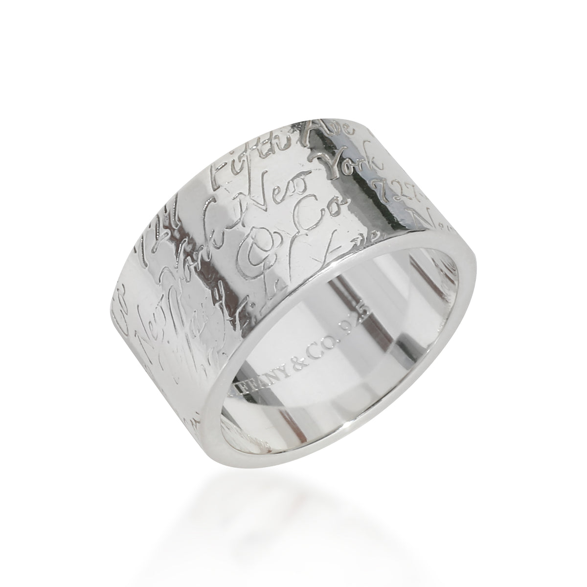 Tiffany & Co. Sterling Silver  Wide Notes Ring