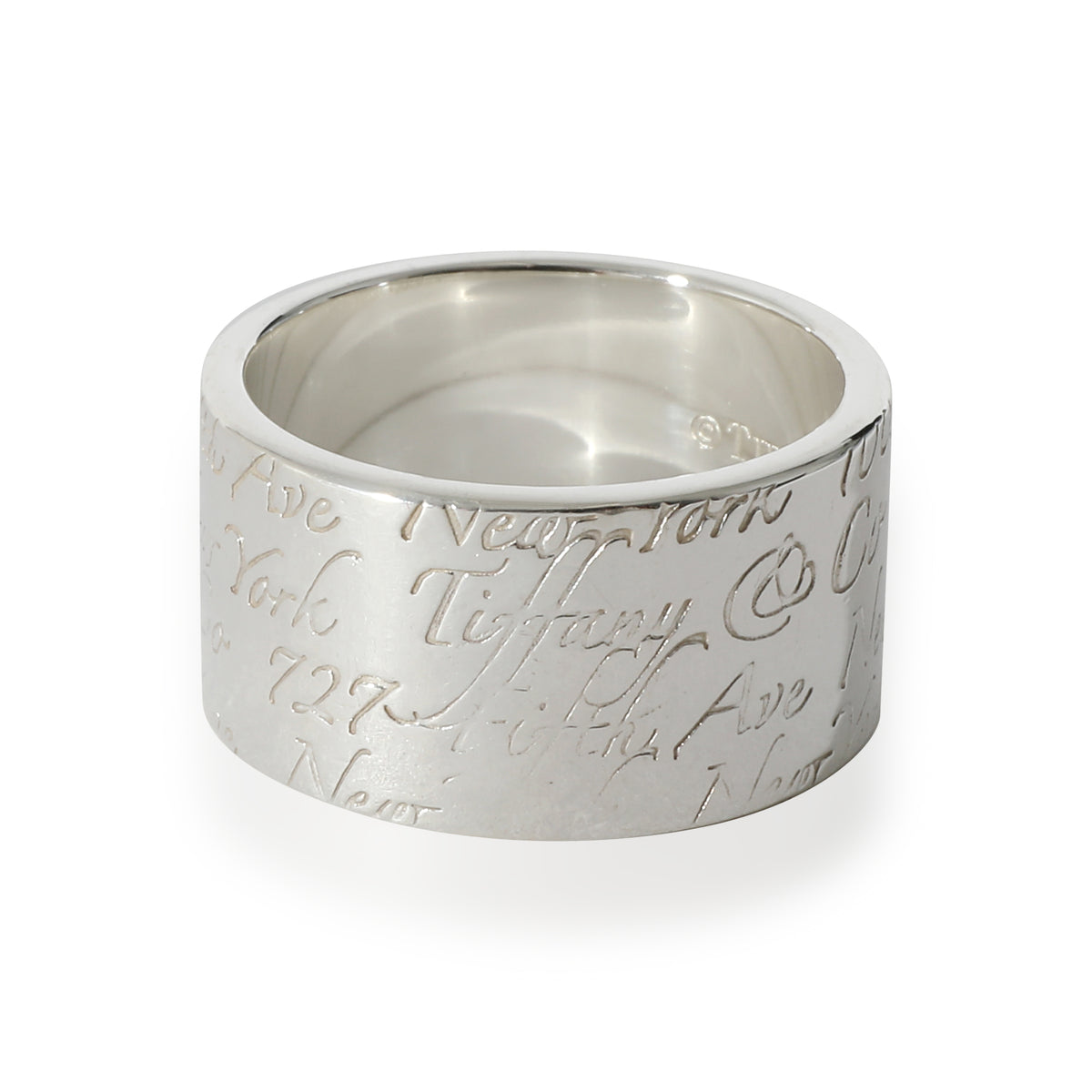 Tiffany & Co. Sterling Silver  Wide Notes Ring