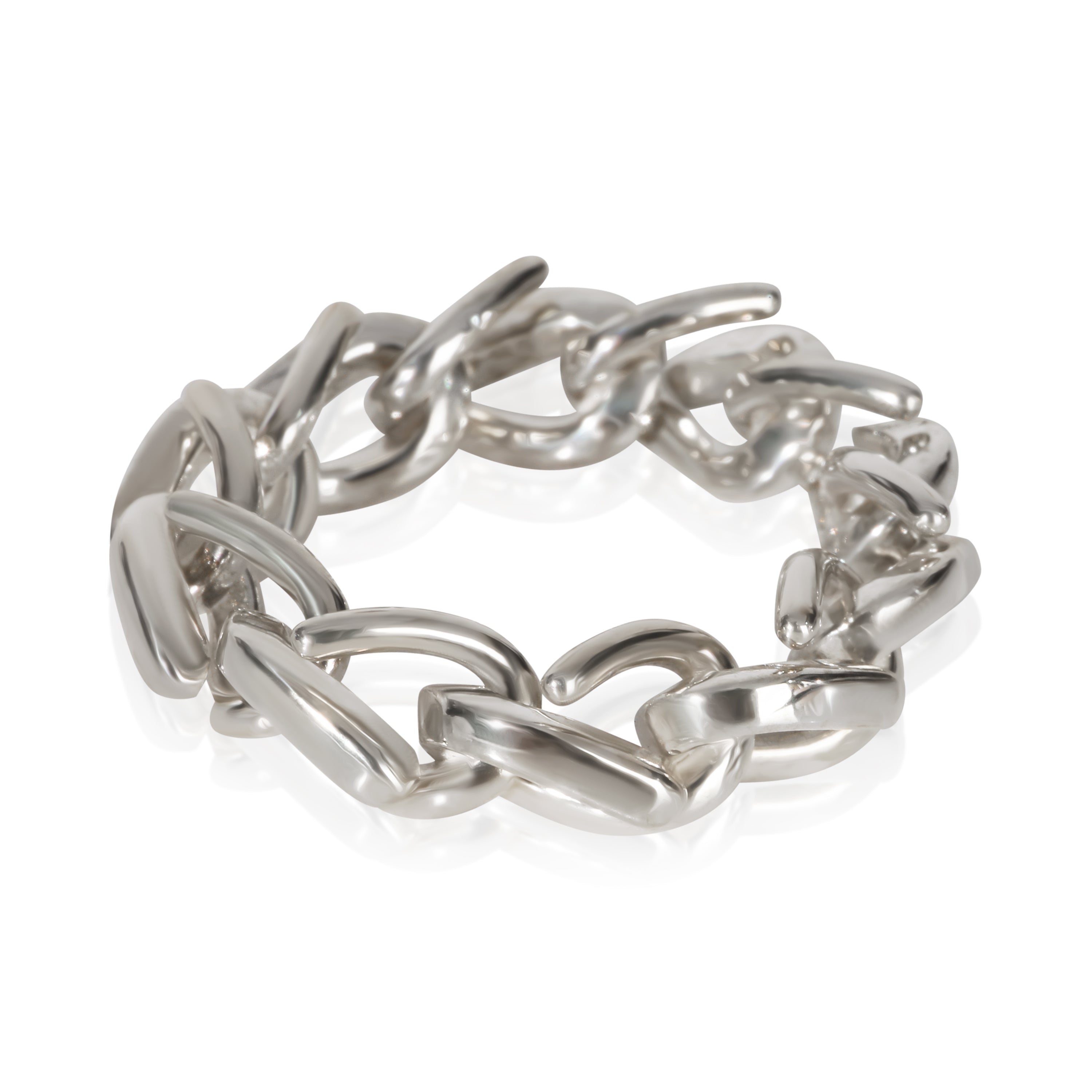 Tiffany & Co. Sterling Silver  Forged Link Ring fv