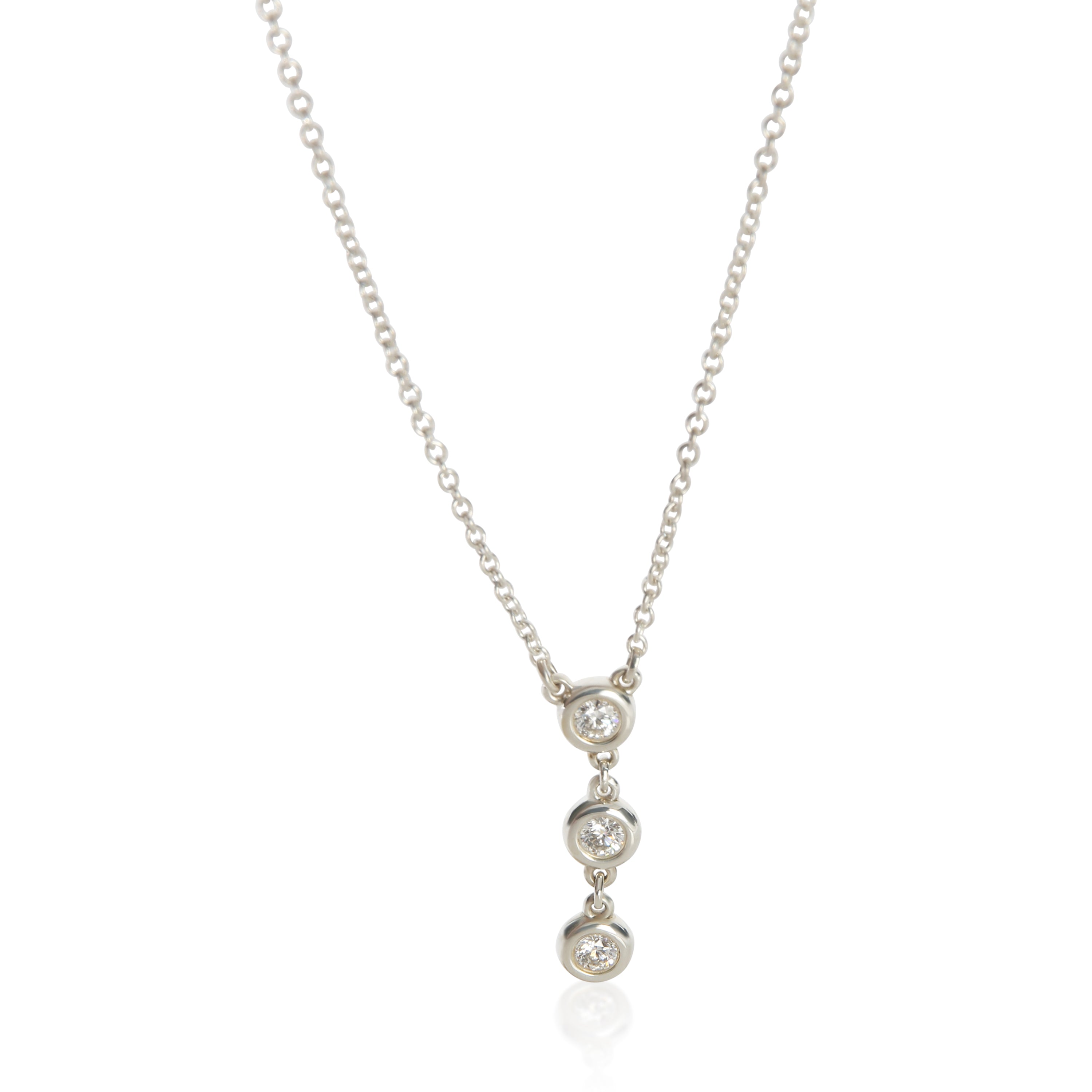 Tiffany & Co. Sterling Silver Diamond Elsa Peretti Diamond By The Yard Pendant fv