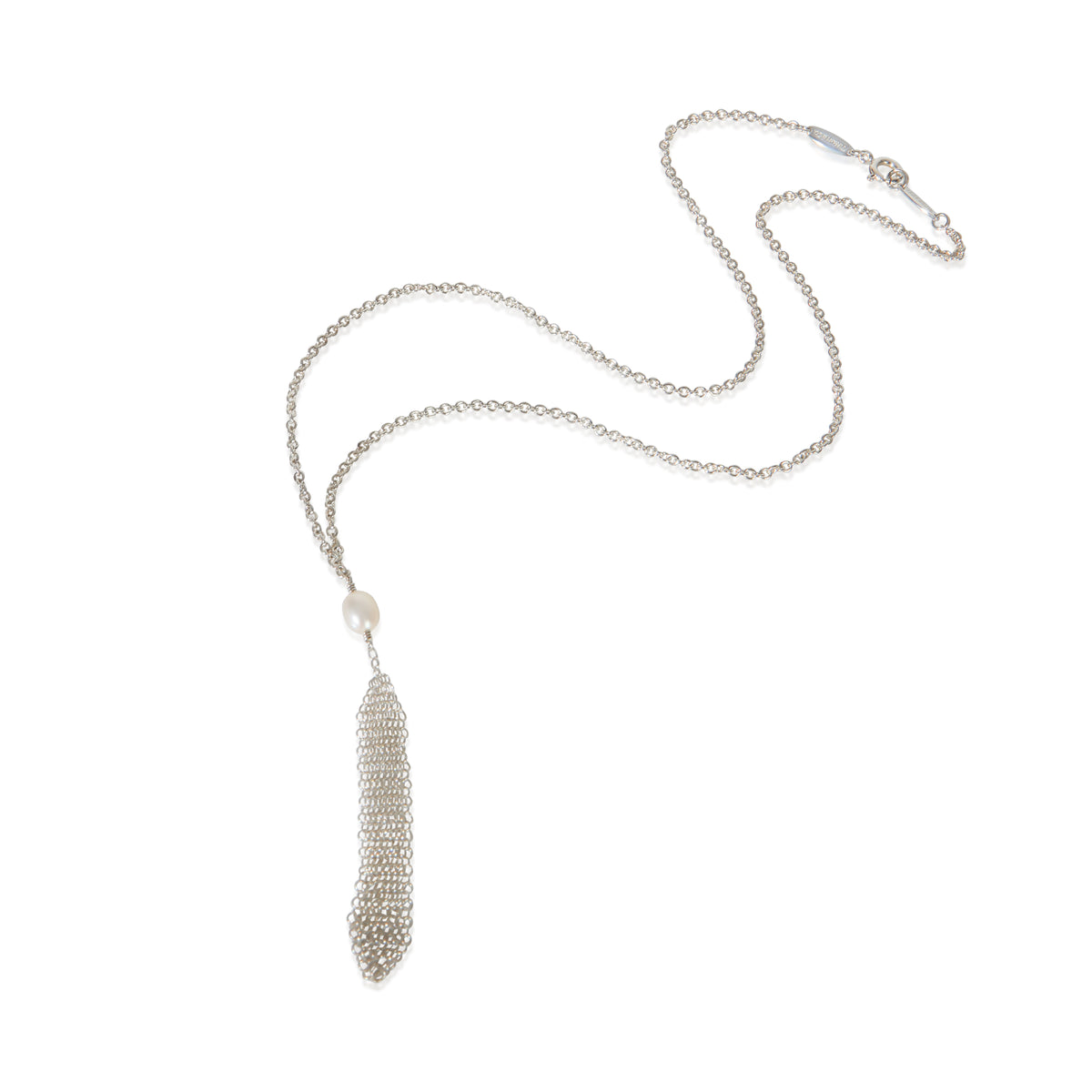 Tiffany & Co. Sterling Silver Pearl Tassel Pendant 3