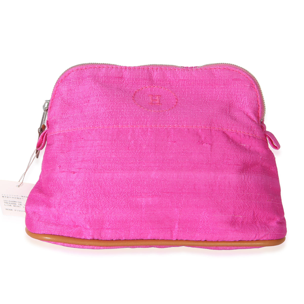 Hermès Rose Pivoine Silk Trousse De Voyage Bolide Mini Pouch Handbag fv