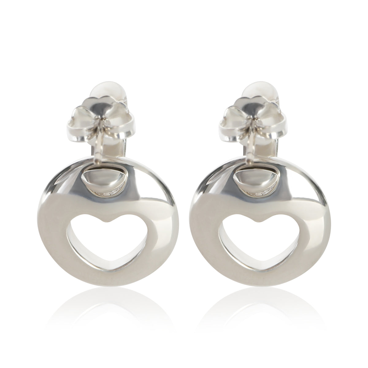 Tiffany & Co. Sterling Silver  Vintage Heart Cut Out Earrings 3