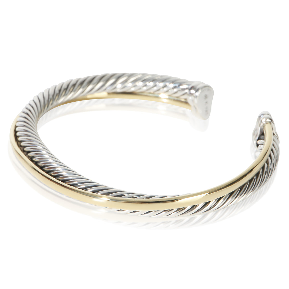 David Yurman Yellow Gold & Sterling Silver  5mm Crossover Bracelet 2