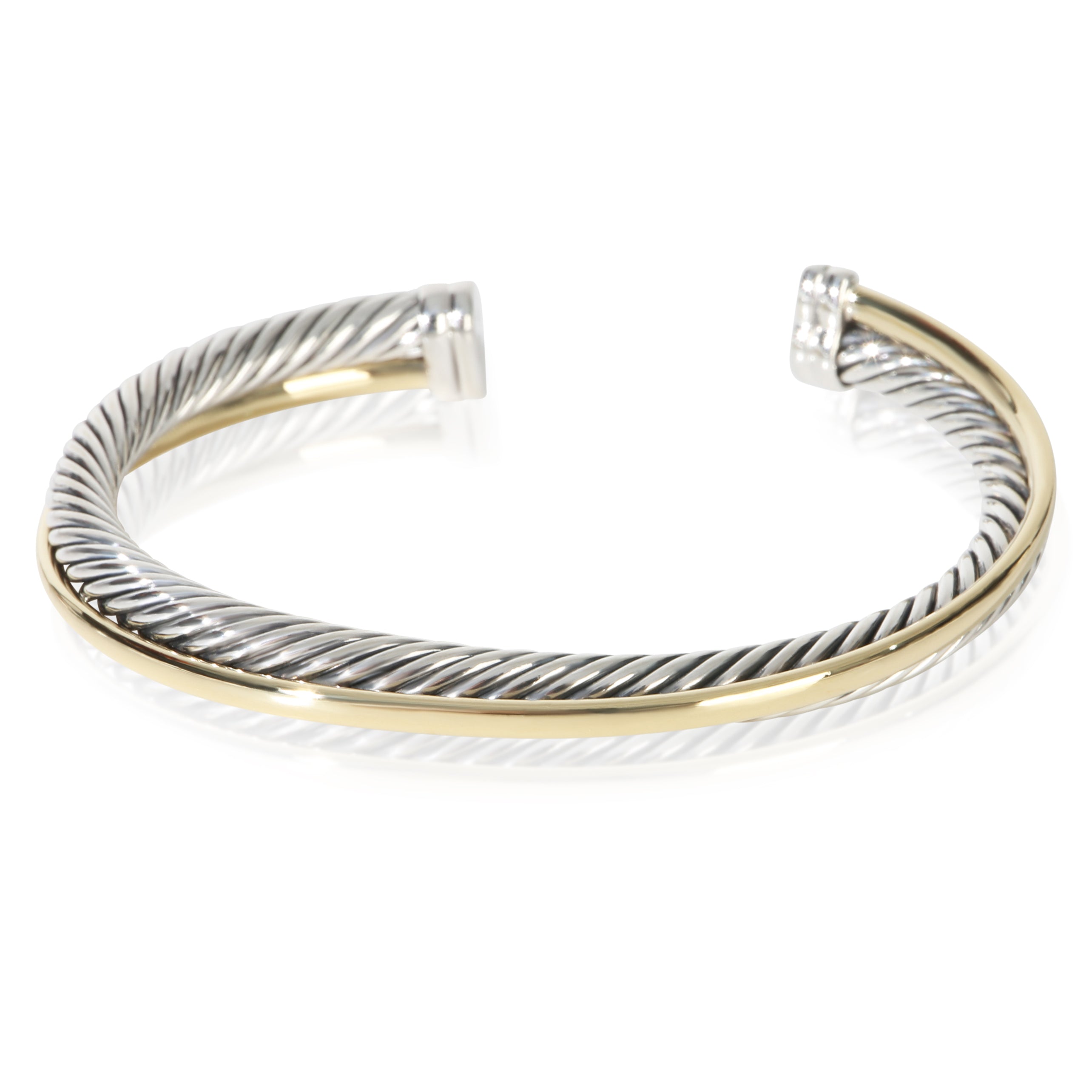David Yurman Yellow Gold & Sterling Silver  5mm Crossover Bracelet fv