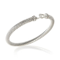 David Yurman Sterling Silver Diamond Cable Buckle Bracelet 4