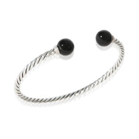 David Yurman Sterling Silver Onyx and Diamond Solari Bracelet 4