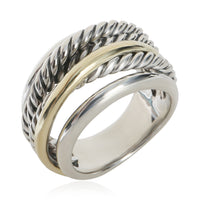 David Yurman Yellow Gold & Sterling Silver  Crossover Ring 4