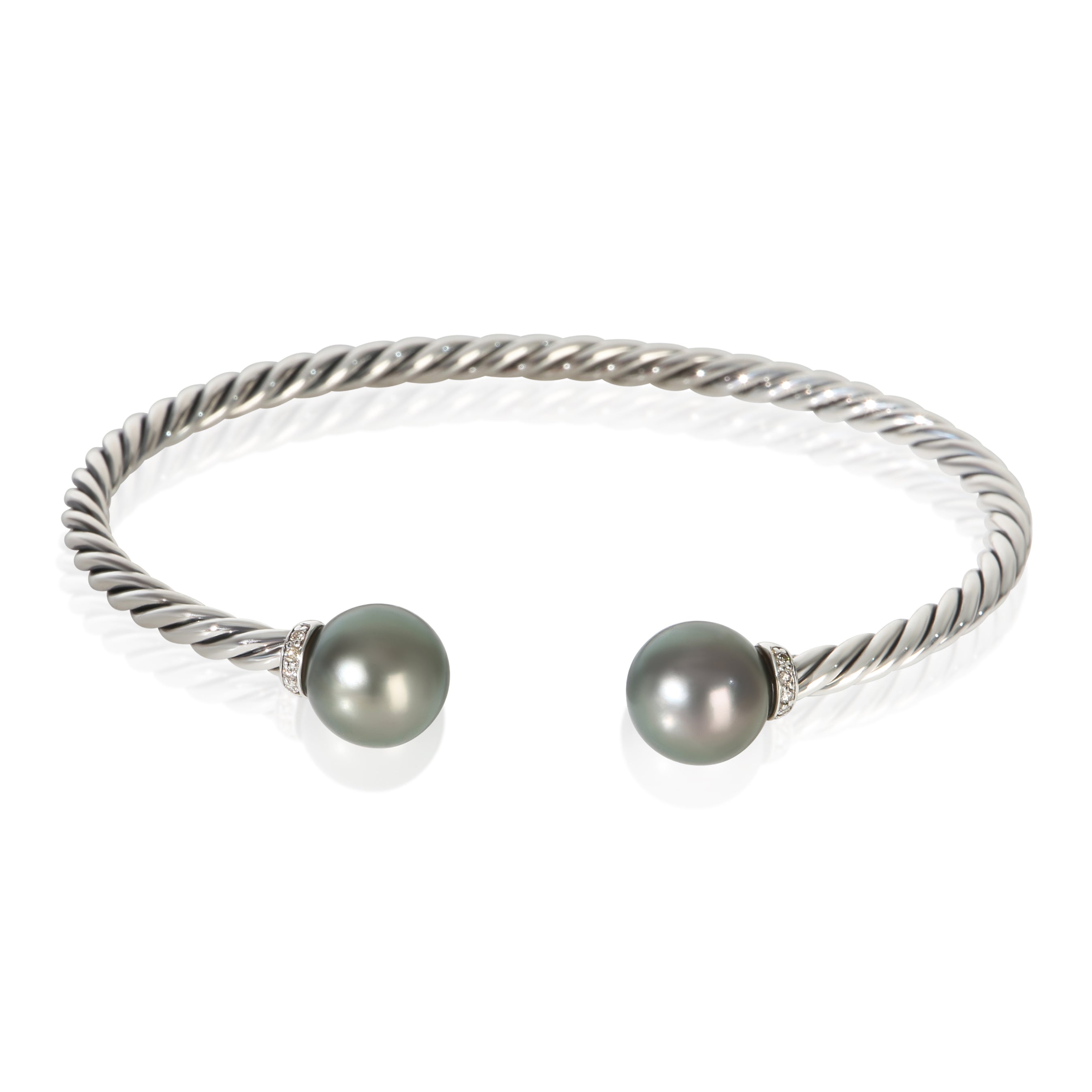 David Yurman Sterling Silver Diamond Solari Bracelet fv