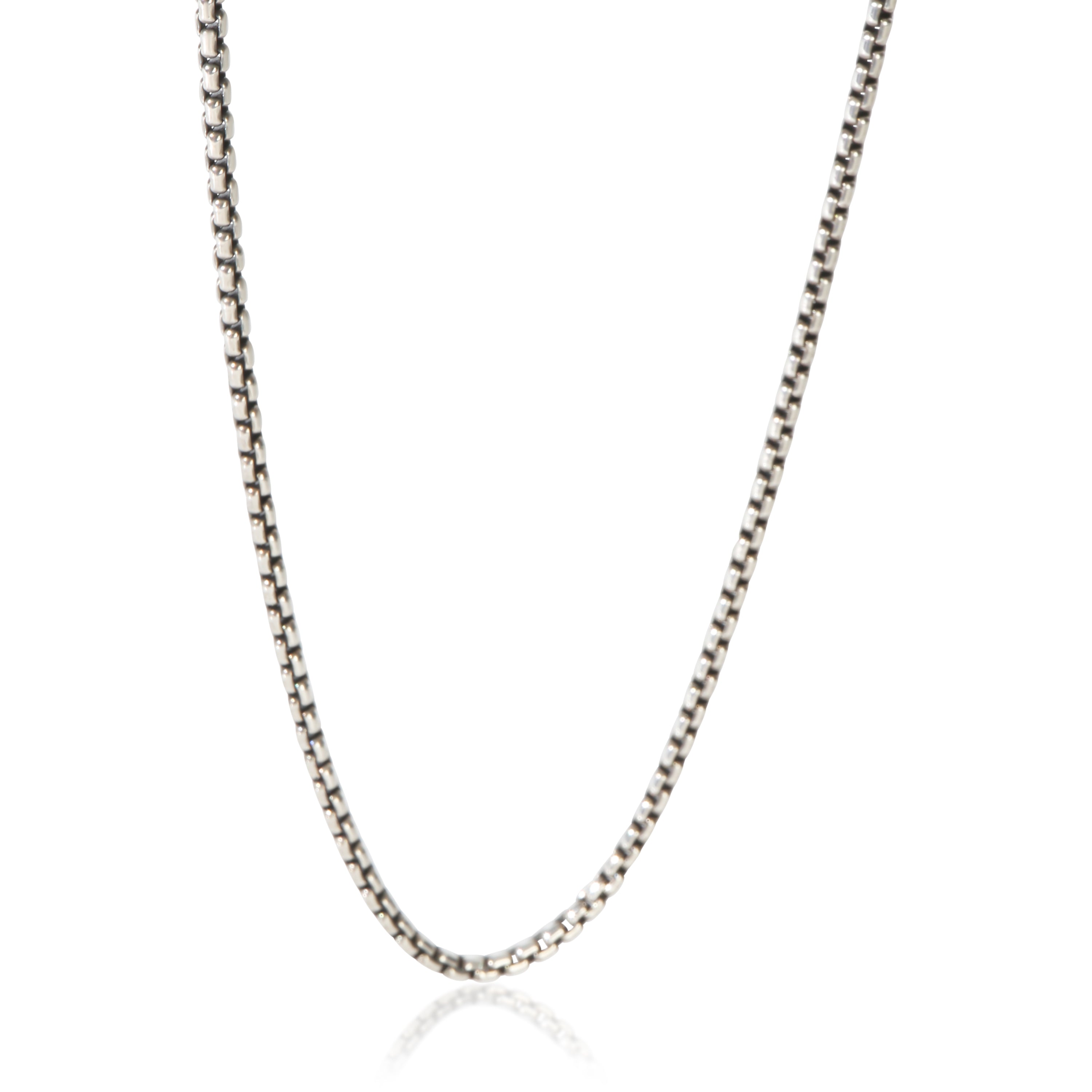 David Yurman Sterling Silver  Slider Box Chain Necklace fv
