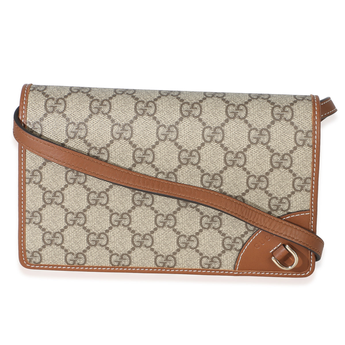 Gucci GG Supreme Monogram Textured Calfskin Emblem Super Mini Shoulder Bag Handbag id