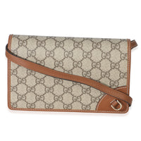 Gucci GG Supreme Monogram Textured Calfskin Emblem Super Mini Shoulder Bag Handbag id