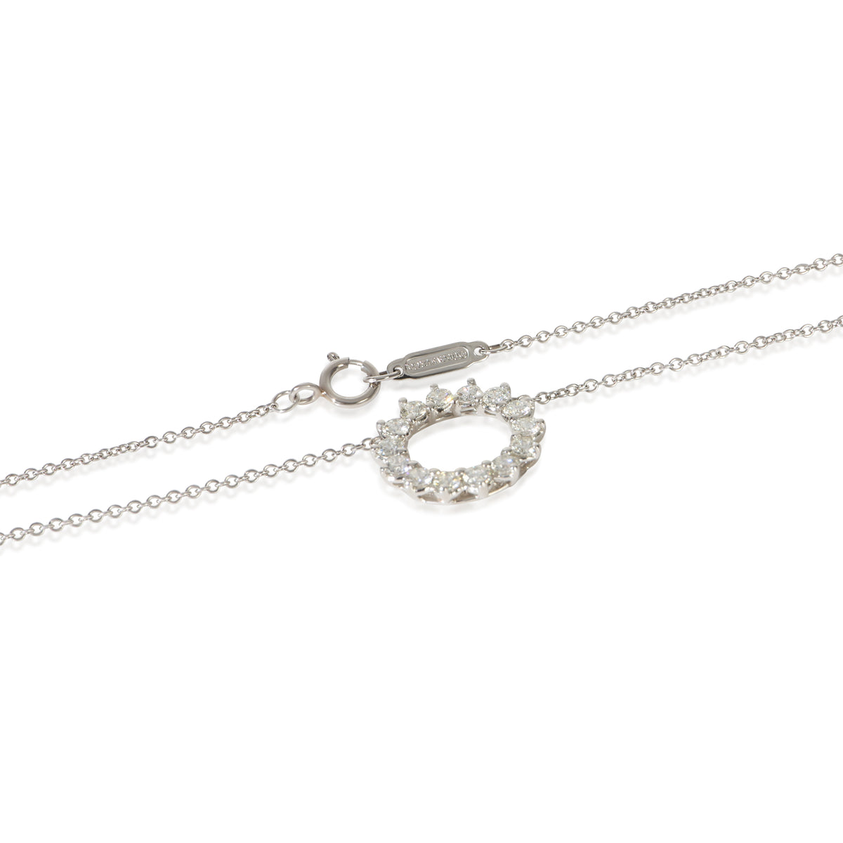 Tiffany & Co. Platinum Diamond Open Circle Pendant 2