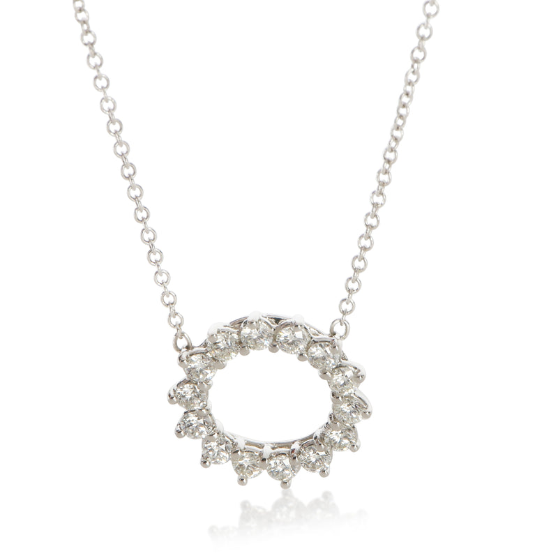 Tiffany & Co. Platinum Diamond Open Circle Pendant fv