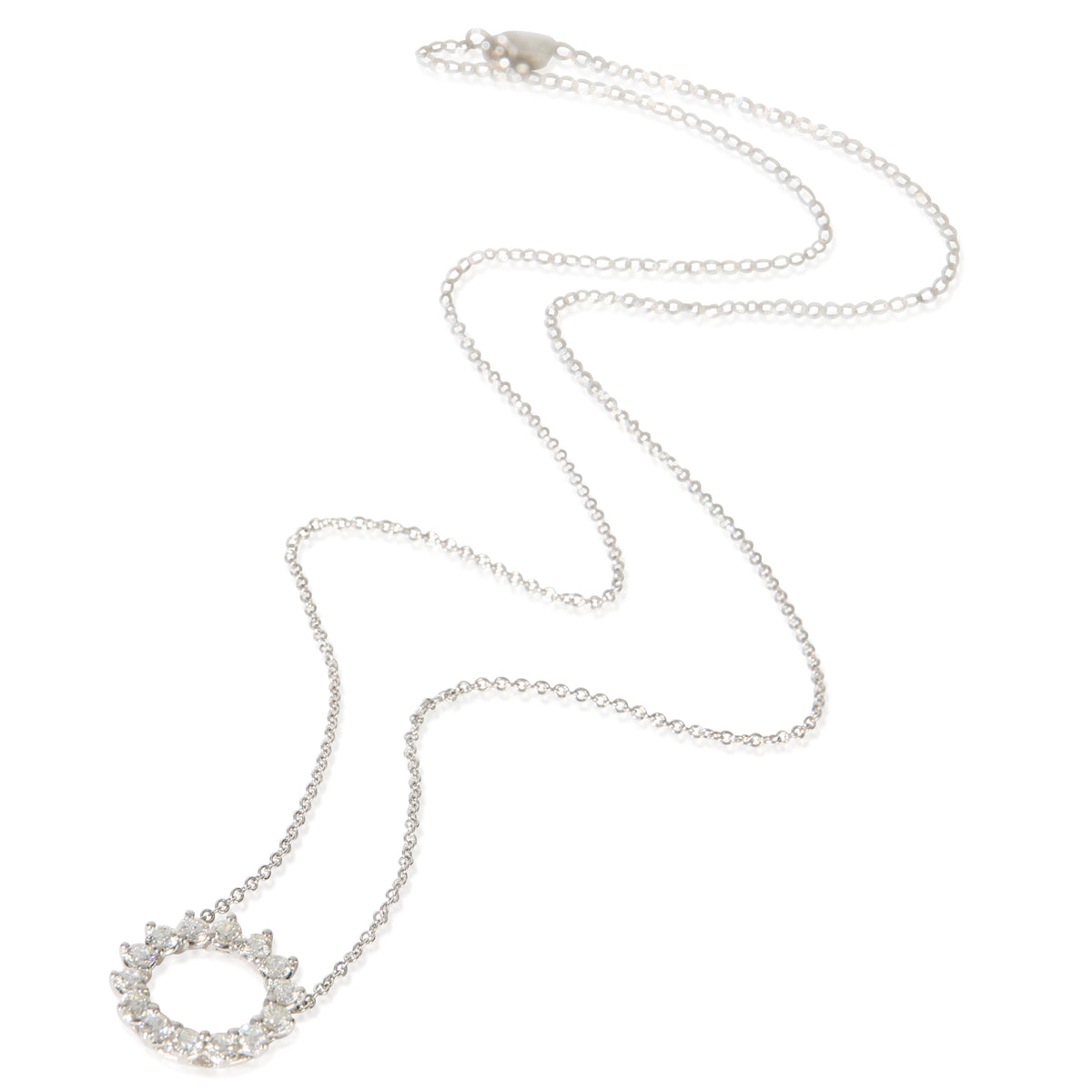 Tiffany & Co. Platinum Diamond Open Circle Pendant 3