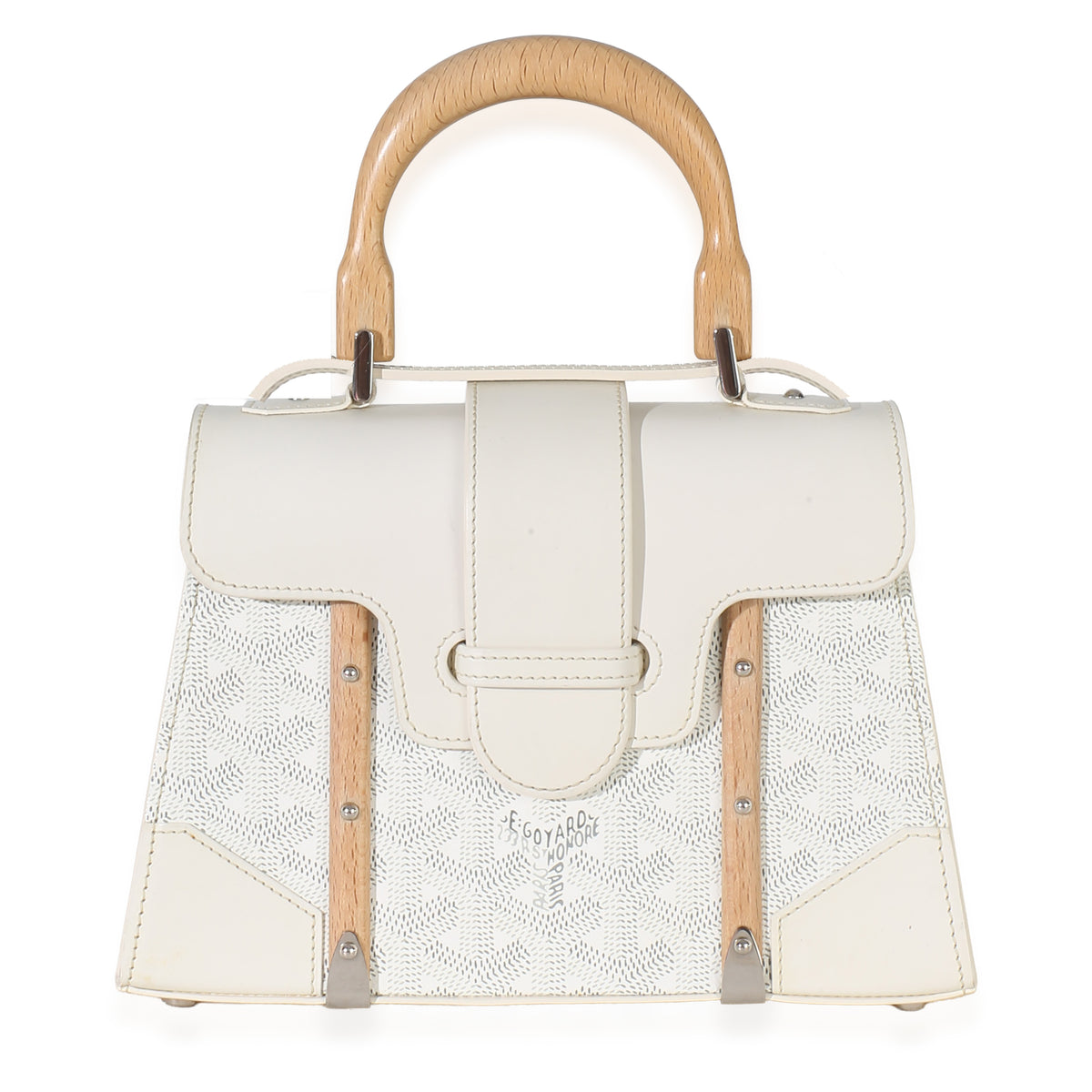 Goyard White ine Canvas Structure Mini Saigon Top Handle Handbag id