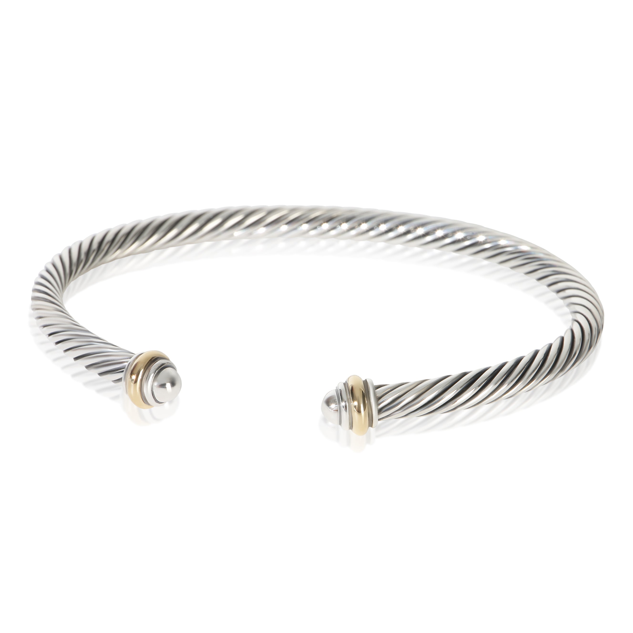 David Yurman Yellow Gold & Sterling Silver  Cable Classic Bracelet fv