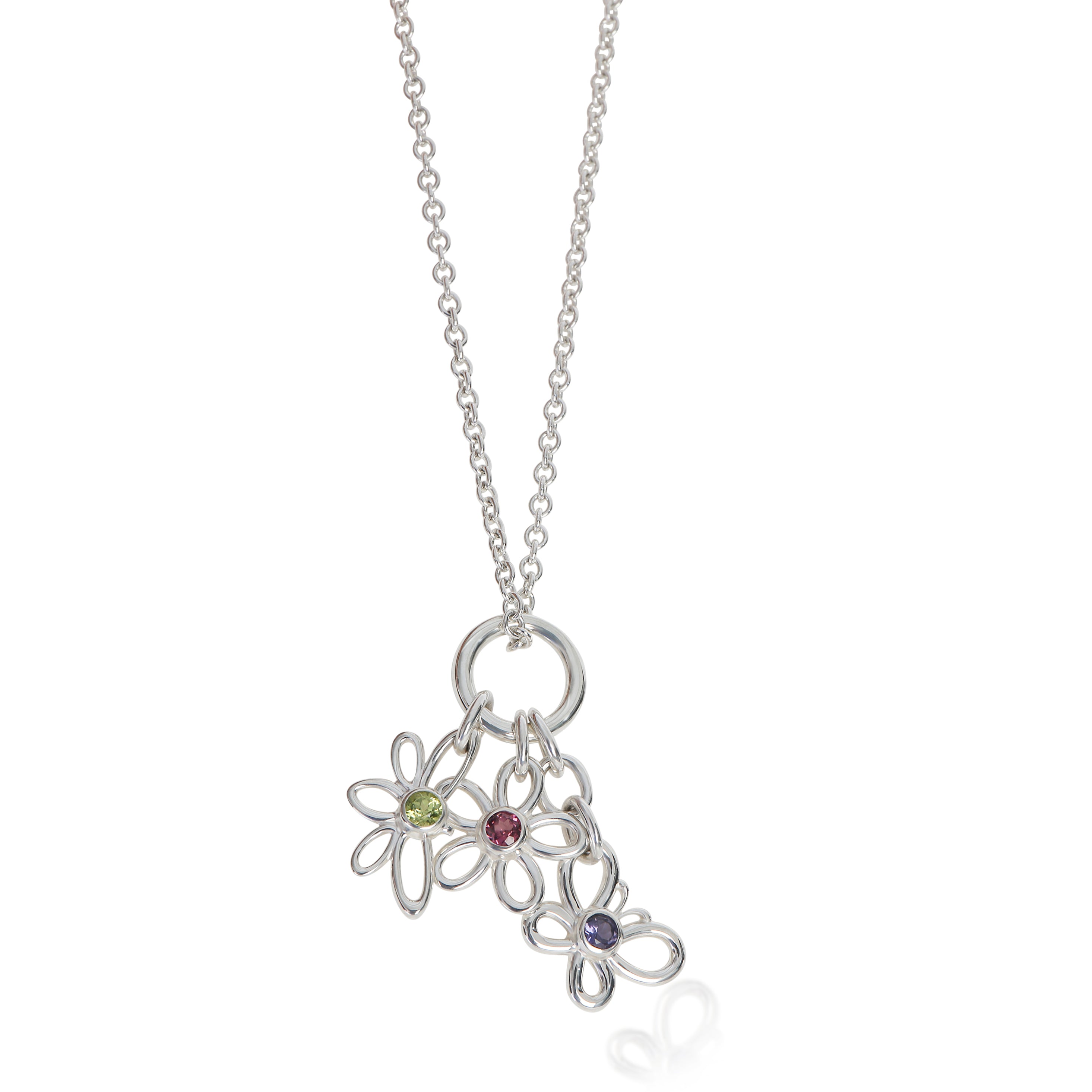 Tiffany & Co. Sterling Silver Peridot and Topaz Flower, Butterfly & Dragonfly Ch fv