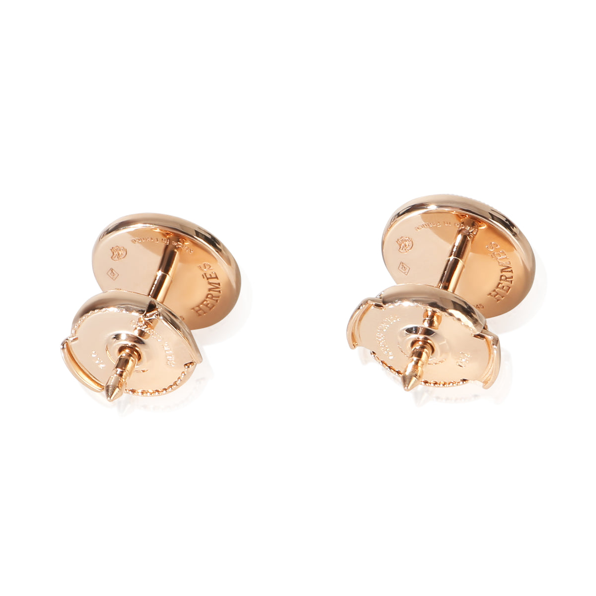 Hermès Rose Gold  Very Small Model Ex Libris Earrings 3