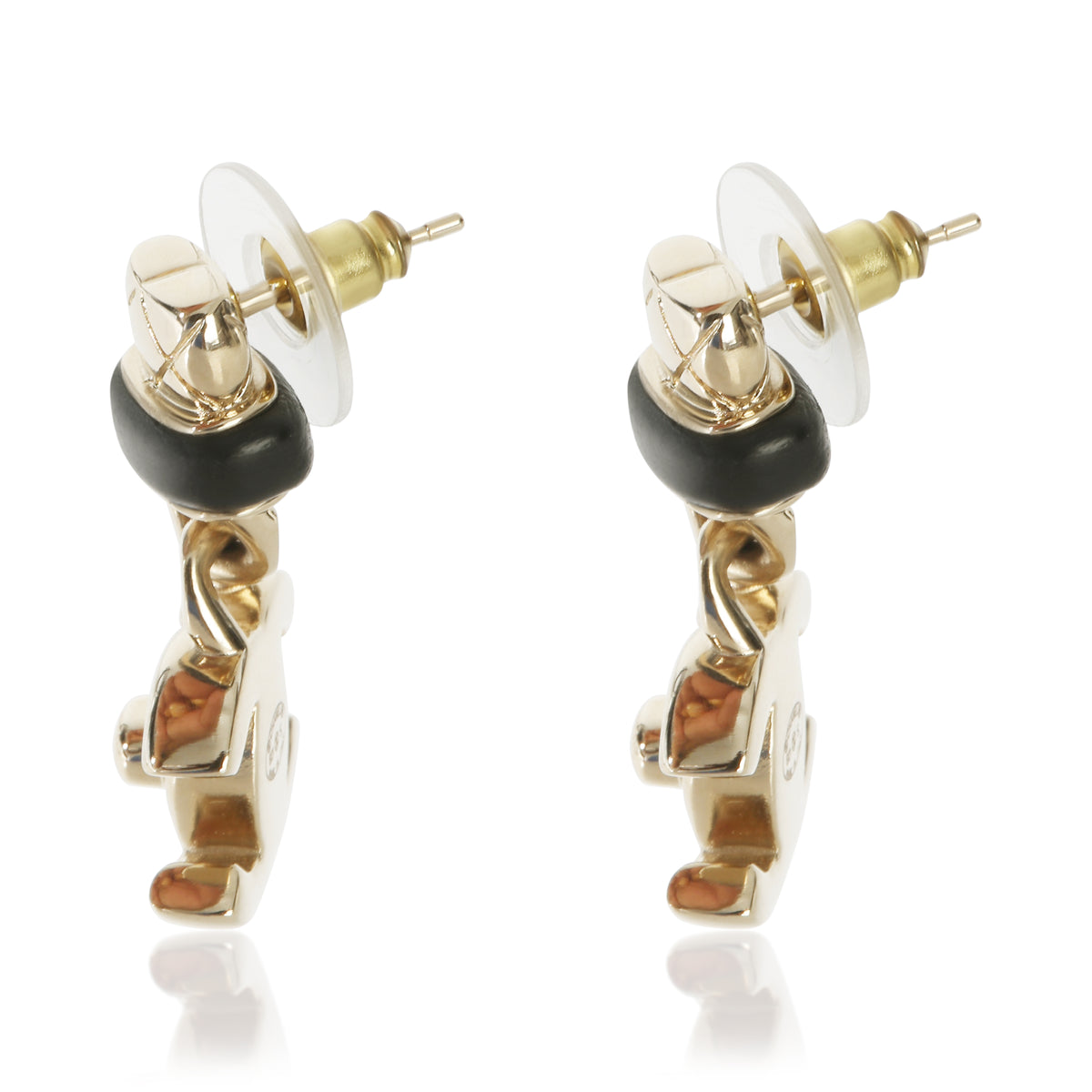 Chanel Gold Plated  2021 Turnlock Drop Earrings 2