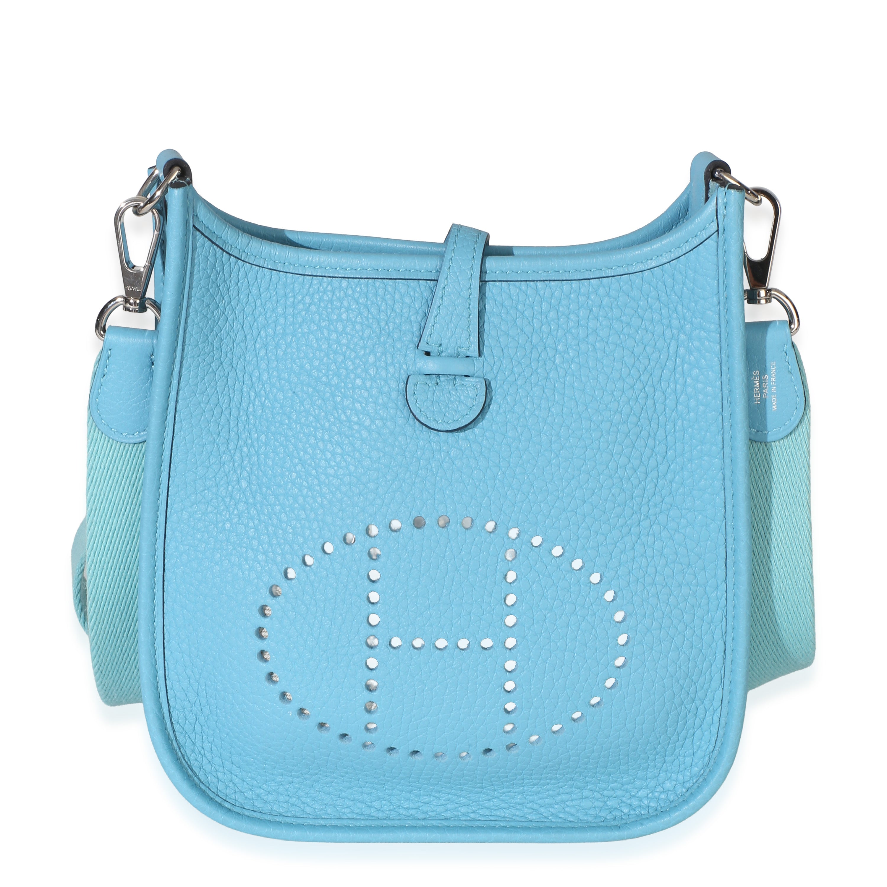 Hermès Bleu Du Nord Clemence Mini Evelyne 16 TPM Handbag id