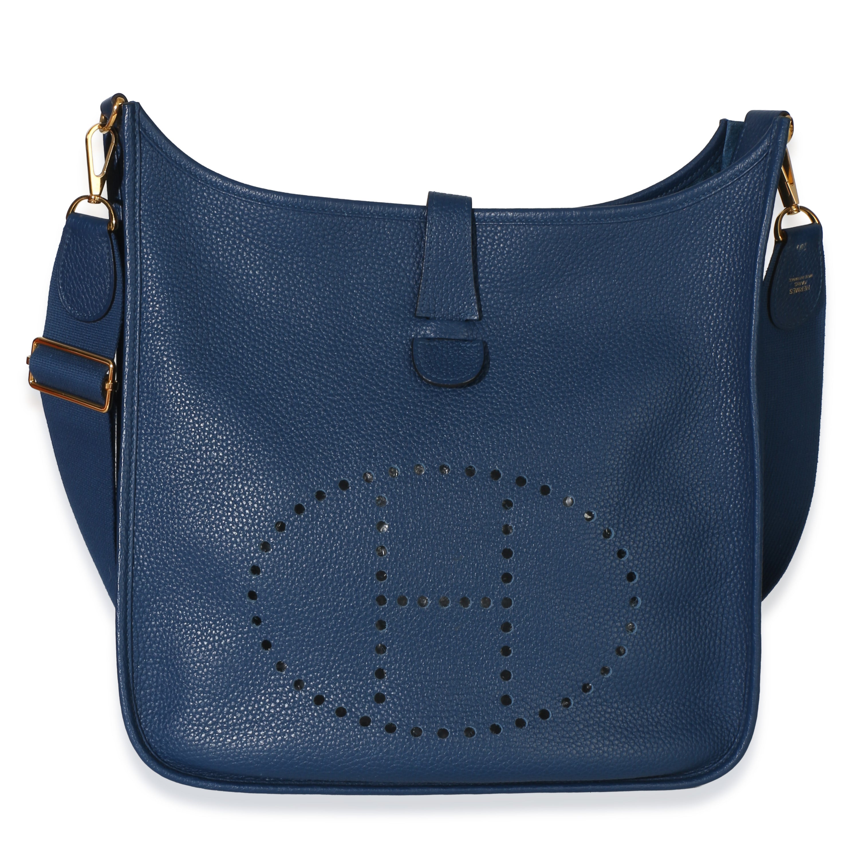 Hermès Blue Agate Clemence Evelyne 33 GM GHW Handbag id