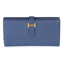 Hermès Bleu Brighton Chevre Mysore Bearn Wallet GHW Wallet id