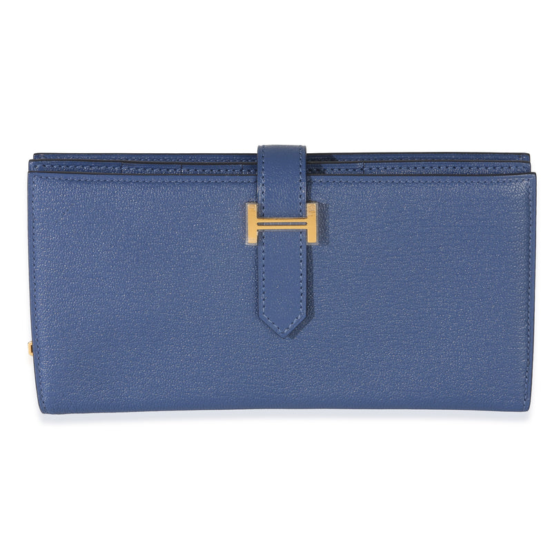 Hermès Bleu Brighton Chevre Mysore Bearn Wallet GHW Wallet id
