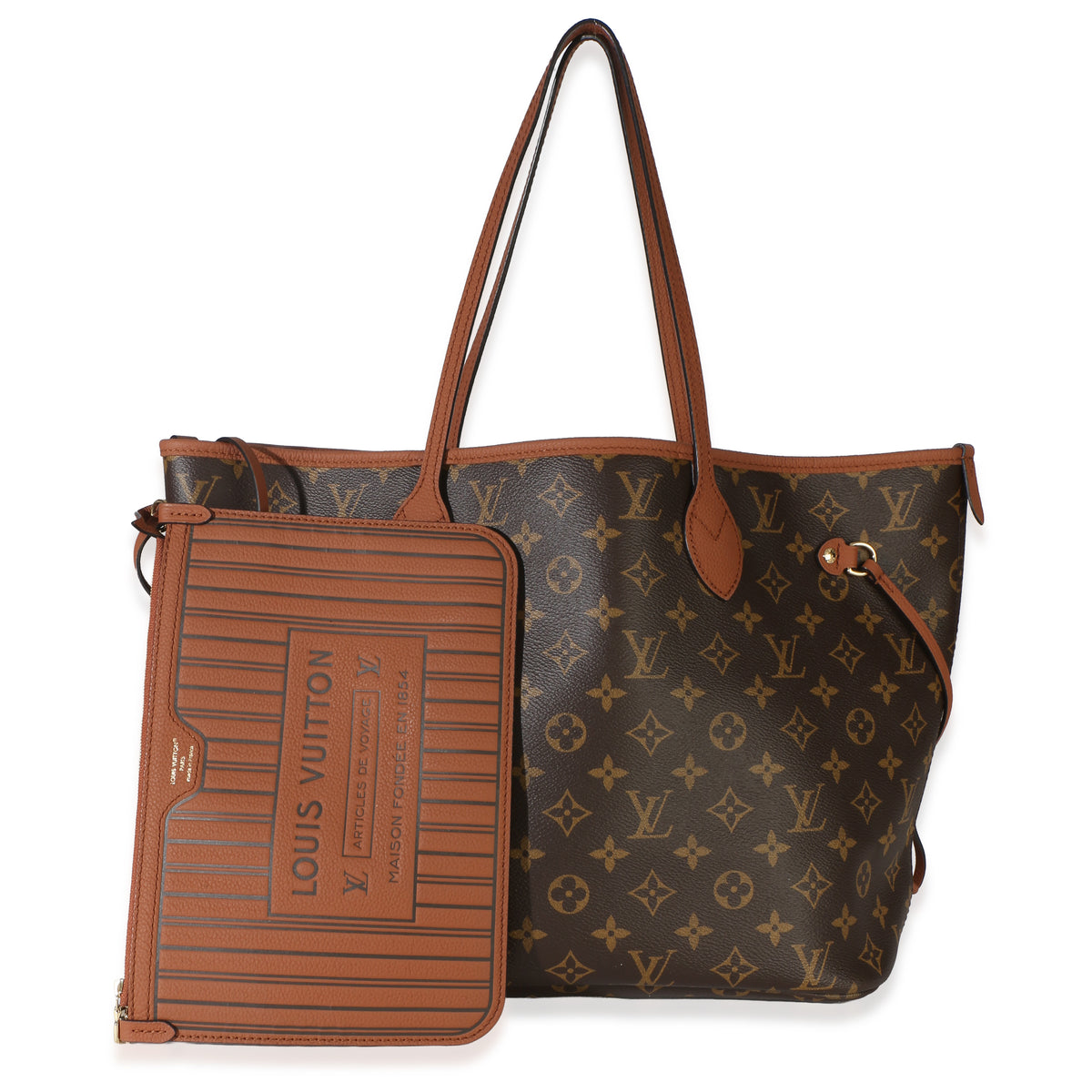 Louis Vuitton Tan Monogram Canvas Neverfull Bandouliere Inside Out MM Handbag id