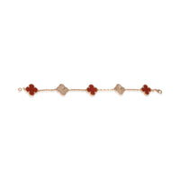 Van Cleef & Arpels Rose Gold Carnelian Vintage Alhambra Bracelet 6