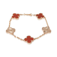 Van Cleef & Arpels Rose Gold Carnelian Vintage Alhambra Bracelet fv