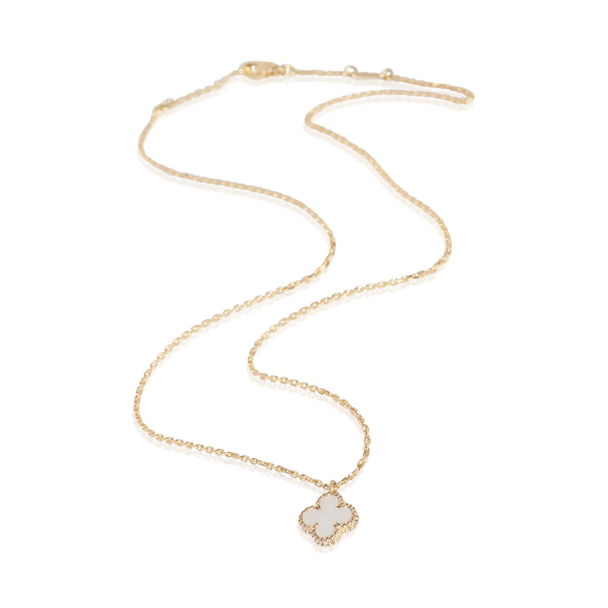 Van Cleef & Arpels Yellow Gold Mother Of Pearl Sweet Alhambra Pendant 4