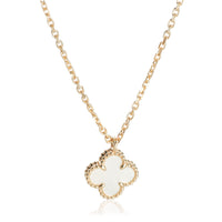 Van Cleef & Arpels Yellow Gold Mother Of Pearl Sweet Alhambra Pendant fv