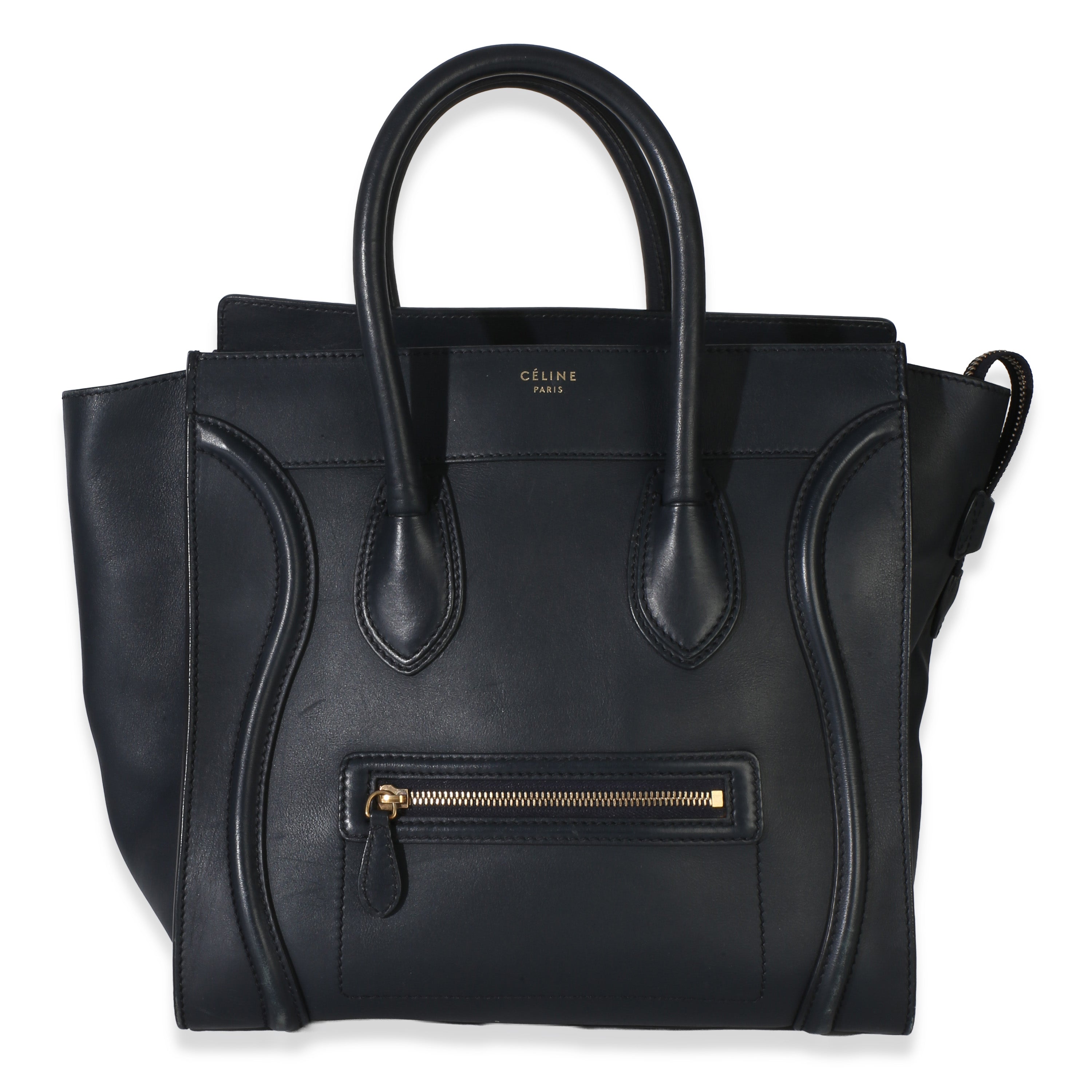 Celine Navy Smooth Calfskin Micro Luggage Handbag id