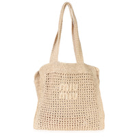 Miu Miu Naturale Raffia Crochet Woven Tote Handbag id