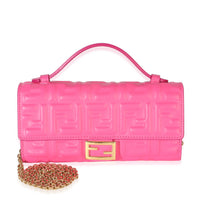 Fendi Pink Nappa FF 1974 Embossed Top Handle Chain Wallet Handbag id