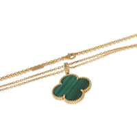Van Cleef & Arpels Yellow Gold Malachite Magic Alhambra Necklace 2