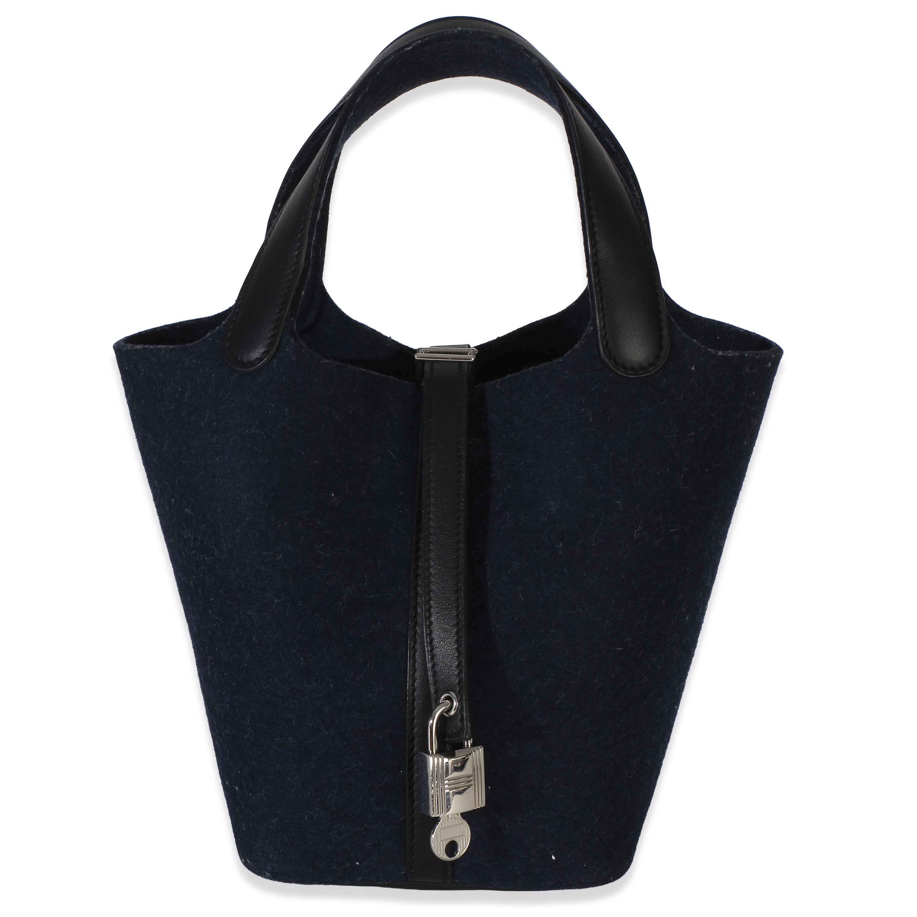 Hermès Bleu Nuit Feutre Black Swift Picotin Lock 18 PHW Handbag id