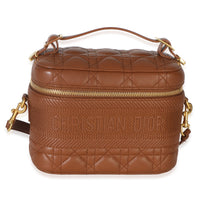 Christian Dior Brown Lambskin Cannage Small DiorTravel Vanity Handbag id