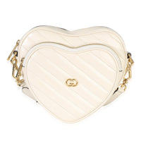 Gucci Mystic White Matelasse Calfskin Diagonal Mini Interlocking G Heart Handbag id