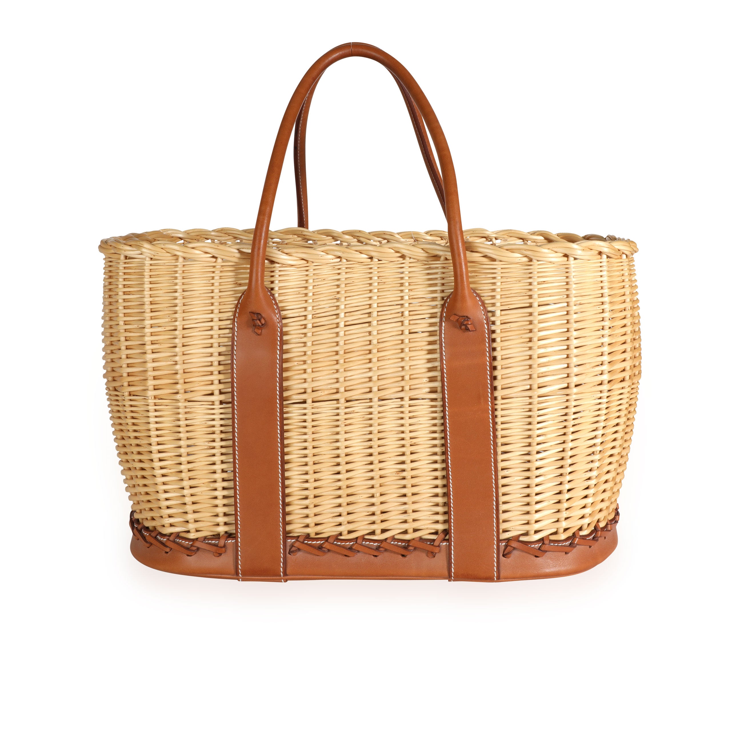 Hermès Fauve Barenia Wicker Osier Garden Party 36 Handbag