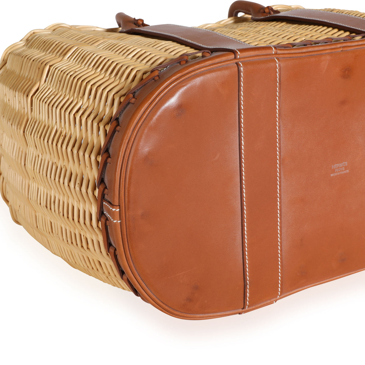 Hermès Fauve Barenia Wicker Osier Garden Party 36 Handbag