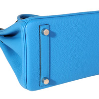 Hermès Bleu Zanzibar Togo Birkin 25 PHW Handbag
