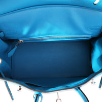 Hermès Bleu Zanzibar Togo Birkin 25 PHW Handbag