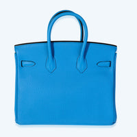 Hermès Bleu Zanzibar Togo Birkin 25 PHW Handbag