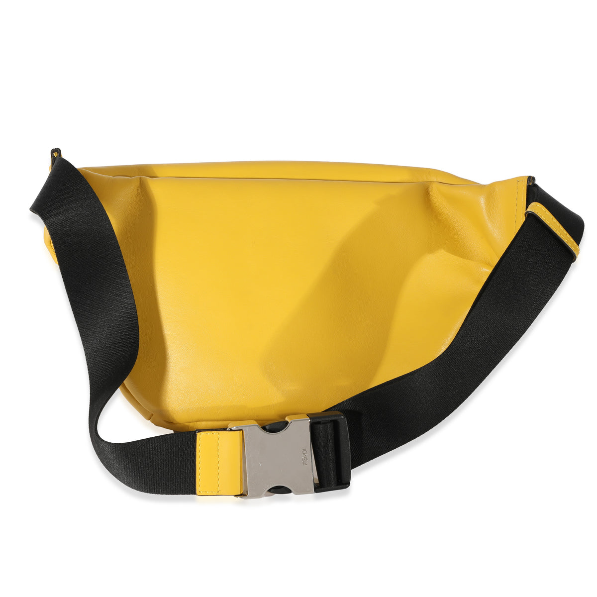 Fendi Yellow Calfskin FF 1974 Embossed Belt Bag Handbag