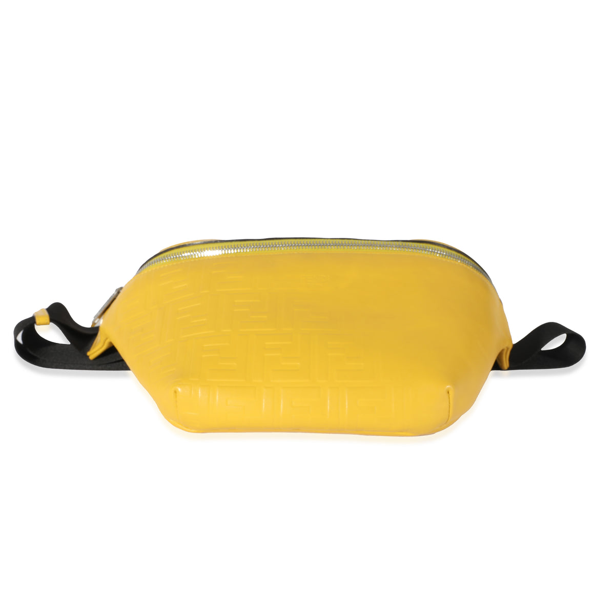 Fendi Yellow Calfskin FF 1974 Embossed Belt Bag Handbag